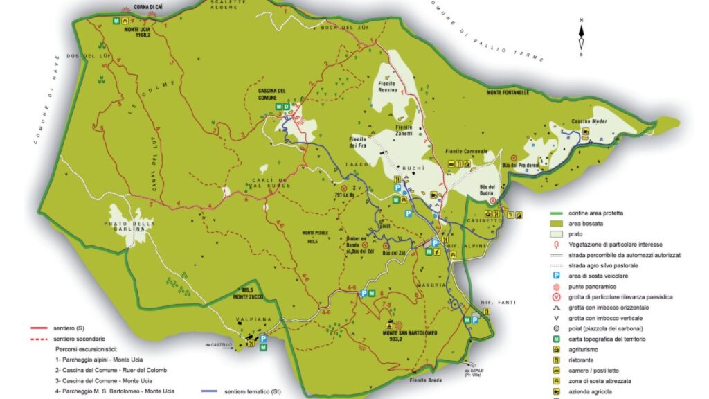 Altopiano di Cariadeghe mappa cartina