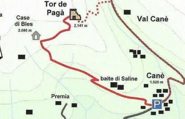 Escursione Val Canè Mappa Cartina Sentiero