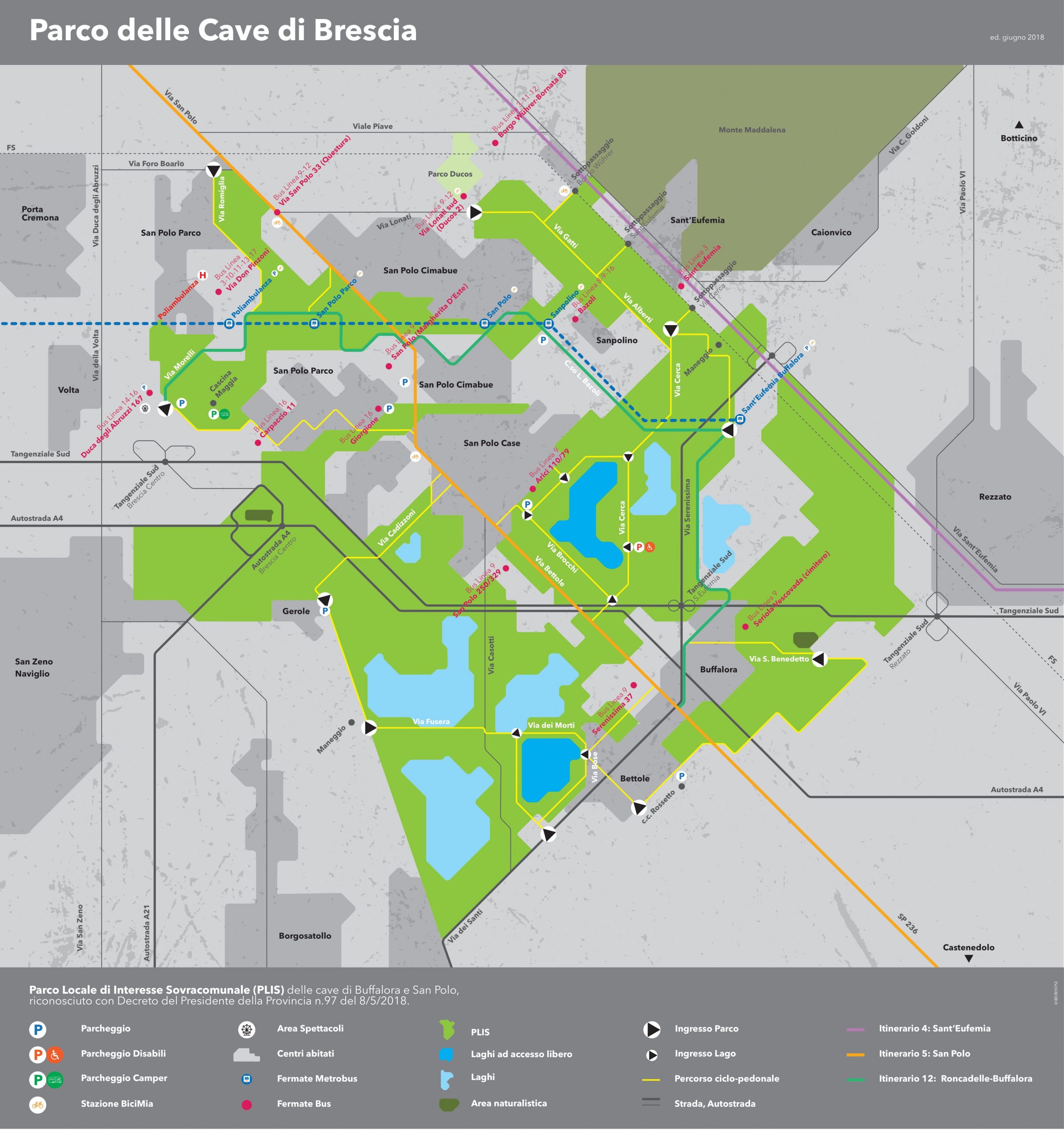 Mappa Parco delle Cave di Brescia